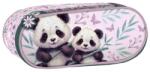 DERFORM BackUp egyrekeszes ovális tolltartó lányoknak, Sweet Panda, rózsaszín