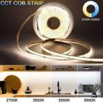 CONLIGHT COB CCT led szalag 24V-os , 2800-6500K , 7+7W/m , IP65 , 624Led/m , 10mm , CRI90, (CON 782 2655)