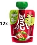 Hello Cuuc 100% gyümölcstasak eperrel 12x100g (8590014639157)