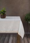 Takoy Față de masă crem 145x400 cm, LILIAN cu model fin de frunze, din material textil împletit cu fir de aur, cu un tiv dublu elegan Fata de masa