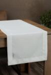 Takoy Traversă de masă alb-argintie 40x200 cm JOWITA decorată cu ață argintie strălucitoare cu model ggeometric cu riv elegant Fata de masa