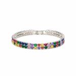 ElectraStore Bratara Tennis Multicolora Dubla Placata Cu Aur (C4500)