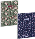 Ars Una spirál füzet A/4, vonalas, 60 lapos, többféle, Navy-Flower (ARS-53895950) - officetrade