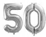 PartyDeco Lufik 50 ötvenes ezüst 34''2db