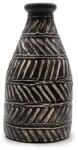  Kézzel készített kúpos formájú terracotta váza fekete színben antikolt kopottas felülettel - 31 cm (bcv-04)