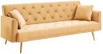 Ramely Canapea extensibila, mustar/gold crom-auriu, ALISIA Canapea