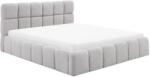 Ramely Pat cu somiera metalica si spatiu de depozitare, 160x200, gri, SORELA