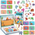 LEAN Toys Mágneses Oktató Könyv Puzzle Kirakó Építőkockák Dinoszauruszok Szett (15998)