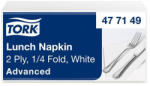 Tork Szalvéta, 1/4 hajtogatott, 2 rétegű, 32, 5x32, 8 cm, Advanced, TORK "Lunch", fehér (477149)