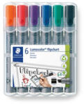 STAEDTLER Flipchart marker készlet, 2 mm, kúpos, STAEDTLER "Lumocolor 356", 6 különböző szín (356 WP6) - eztkapdki