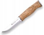 Joker CL127 Puukko vadászkés 10 cm, göndör nyírfa, bőr tok (060207)