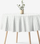 Goldea față de masă 100% bumbac - frunze scandinave - rotundă Ø 120 cm Fata de masa