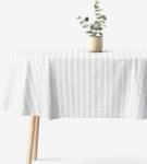 Goldea față de masă 100% bumbac - frunze scandinave - ovală 140 x 220 cm Fata de masa