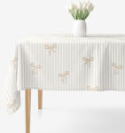 Goldea față de masă 100% bumbac - fundițe latte cu dungi 120 x 160 cm Fata de masa