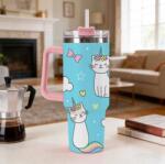  Thermo bögre termosz nagy kulacs Unikornis Macska aranyos macskák Kawaii 1200 ml (807504220053)