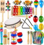 MALLE Fa Hangszer Szett Gyerekeknek Oktatási Fuvola Cimbalom Ajándék (Edukacyjne Instrumenty Dla Dzieci)