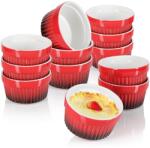 Com-Four Creme Brulee Kerámia Tálak 185 Ml Piros 12 db Ragout (com-four)