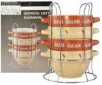 Perfect Home Set 4 boluri bucatarie pentru gulas cu suport, ceramica, 0.75 L, 14x9.5 cm, Perfect Home (15701) - edanco Castron