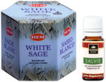 HEM Pachet Promo: 40 Conuri Parfumate Backflow HEM White Sage (Salvie Alba) + Ulei Aromaterapie Salvie KING Aroma, 10ml