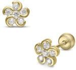 Lisa Jewelry for kids Lisa köves virágos gyerek fülbevaló gömb zárral (JTAG-7014-18)