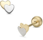 Lisa Jewelry for Kids dupla szívecske gyerekfülbevaló gömb zárral (JTAG-0280-18)