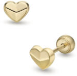 Lisa Jewelry for Kids domború szíves gyerek fülbevaló gömb zárral (JTAG-0416-18)