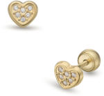 Lisa Jewelry for Kids fénylő szív sárga arany fülbevaló gömb zárral (JTAG-4451-18)