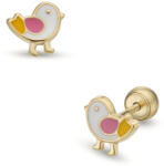 Lisa Jewelry for Kids kismadár gyerek fülbevaló gömb zárral (JTAG-0333-18) - lisajewelryforkids