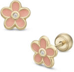 Lisa Jewelry for Kids rózsa sárga arany fülbevaló gömb zárral (JTAG-7729-18) - lisajewelryforkids