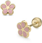 Lisa Jewelry for Kids rózsaszín szirmos virág gyerek fülbevaló gömbzárral (JTAG-0313-18) - lisajewelryforkids