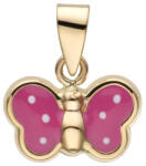Lisa Jewelry for Kids rózsaszín pillangó sárga arany medál (JTAG-4210) - lisajewelryforkids
