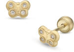 Lisa Jewelry for Kids csillogó fényű pillangó sárga arany fülbevaló gömb zárral (JTAG-7016-18) - lisajewelryforkids