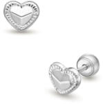 Lisa Jewelry for Kids csipke szívecske gyerekfülbevaló gömb zárral (JTAG-3775-18) - lisajewelryforkids