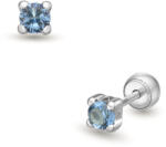 Lisa Jewelry for Kids kék köves fehér arany gyerek fülbevaló gömb zárral (JTAG-5295-18) - lisajewelryforkids