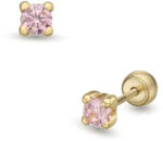 Lisa Jewelry for Kids rózsaszín köves gyerekfülbevaló gömb zárral (JTAG-3779-18) - lisajewelryforkids