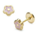 Lisa Jewelry for Kids rózsaszín virág gyerekfülbevaló (JTAG-0330) - lisajewelryforkids