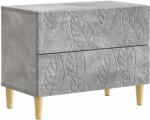 vidaXL Noptiera Gri Beton 62 x 34, 5 x 48 cm Lemn prelucrat GartenMobel Dekor (895008)