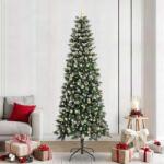 vidaXL Brad de Craciun artificial Verde 240 cm PVC si Plastic si Otel GartenMobel Dekor (3395848)