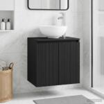 vidaXL Vanitate cu chiuveta montata pe perete Negru GartenMobel Dekor (890393)