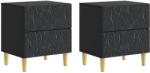 vidaXL Noptiera 2 pcs Negru 43 x 34, 5 x 48 cm Lemn prelucrat GartenMobel Dekor (894988)