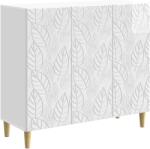 vidaXL Bufet Alb foarte lucios 89 x 34, 5 x 80 cm Lemn prelucrat GartenMobel Dekor (895109) Comoda