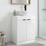 vidaXL Mobila de baie cu chiuveta Alb foarte lucios 54 x 35 x 83 cm GartenMobel Dekor (890142)