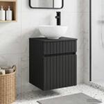 vidaXL Chiuveta de baie suspendata Negru 39 x 41 x 64, 5 cm GartenMobel Dekor (890553)