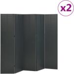 vidaXL 5-панелни паравани за стая, 2 бр, антрацит, 200x180 см, стомана (3095198)