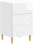 vidaXL Noptiera Alb foarte lucios 43 x 39, 5 x 66, 5 cm Lemn prelucrat GartenMobel Dekor (895019)