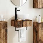 vidaXL Basin de spalare montat pe perete Lemn vechi 40 x 35 x 39 cm GartenMobel Dekor (890176)