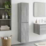vidaXL Dulap Bathroom Montat pe Perete Sonoma gri 33 x 34, 5 x 160 cm GartenMobel Dekor (890648)