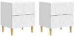 vidaXL Noptiera 2 pcs Alb 43 x 34, 5 x 48 cm Lemn prelucrat GartenMobel Dekor (894986)