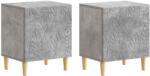 vidaXL Noptiera 2 pcs Gri Beton 43 x 34, 5 x 50 cm Lemn prelucrat GartenMobel Dekor (895032)