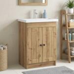 vidaXL Dulap de baie sub chiuveta Stejar Artizanal 56 x 37, 5 x 81 cm GartenMobel Dekor (890043)